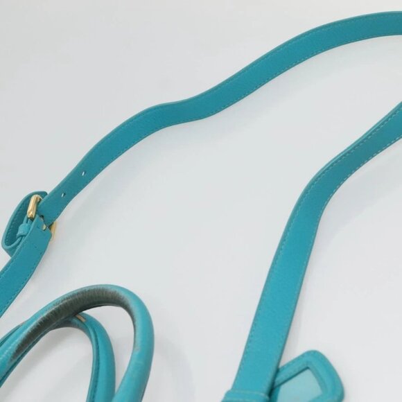 PRADA Hand Bag Leather 2way Green Gold Auth 139193 - Picture 9 of 16